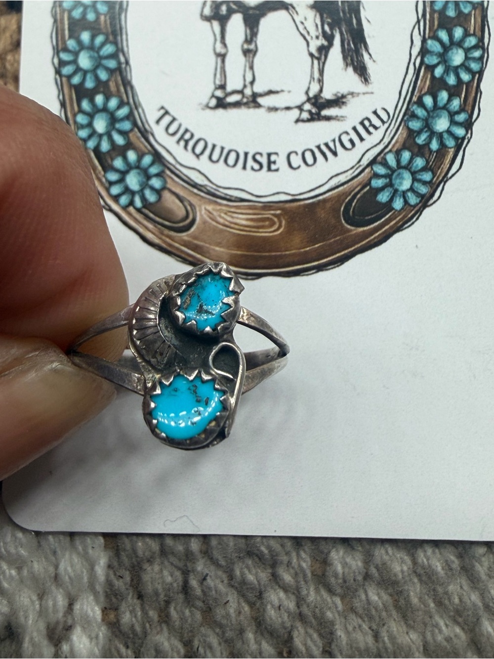 Sleeping beauty native Turquoise  Ring
Silver